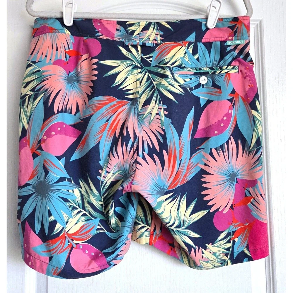 Bonobos Swim Trunks‎ Board Shorts Mesh Lined Floral Pineapple Print Size 33/ 7in